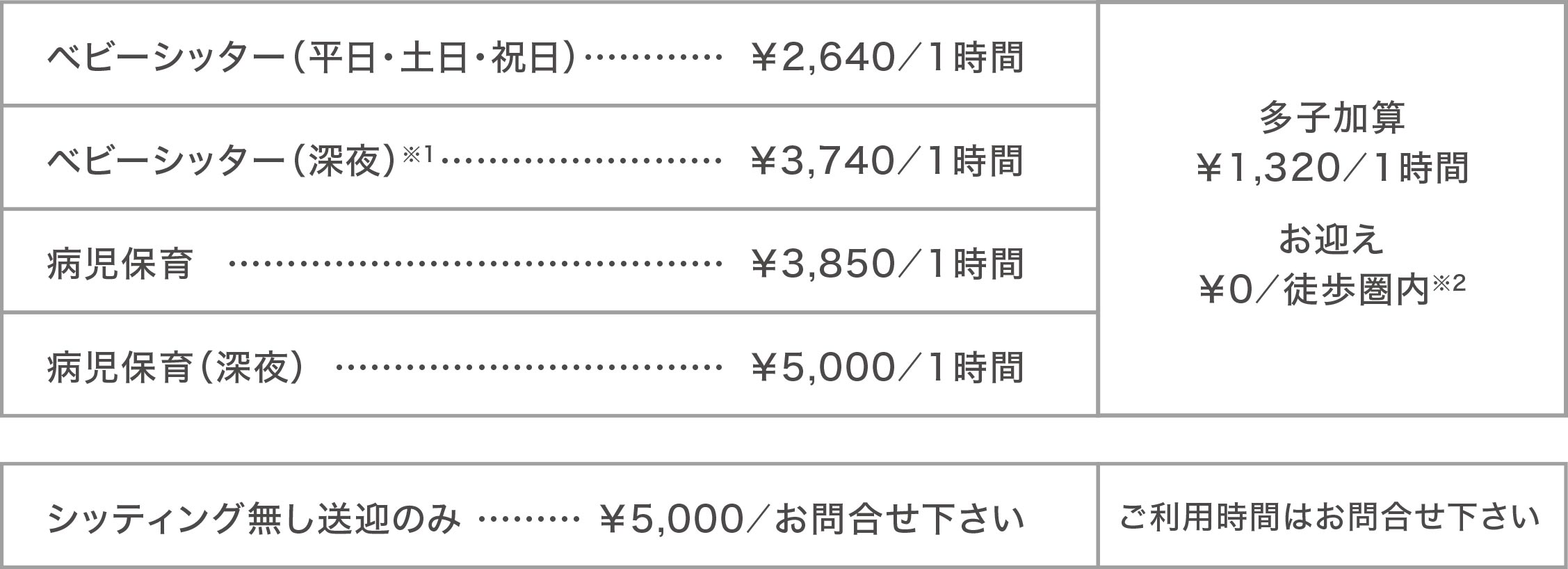 ご利用料金